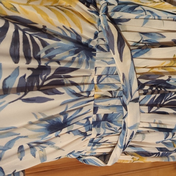 Gal Meets Glam Maxi Dress Chiffon Tropical Kiki Leaf Print Flowy Size 14 NICE - Picture 7 of 15